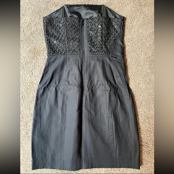 Lilly Pulitzer Abrianna Black Strapless Sequins Bodice Strapless Dress - Picture 4 of 7